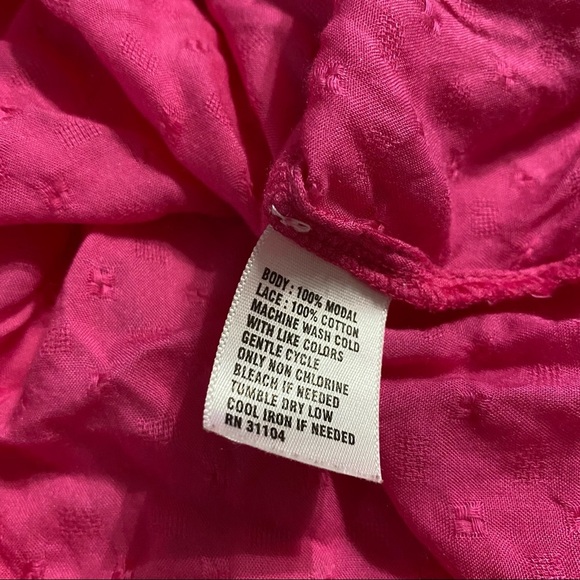 Crown & Ivy Pink Lace Swiss Dot Tank Top - Picture 5 of 5